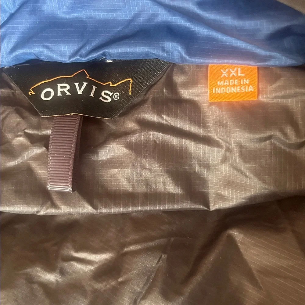 Orvis Trout Bum PrimaLoft vest, a quilted blue insulated vest XXL